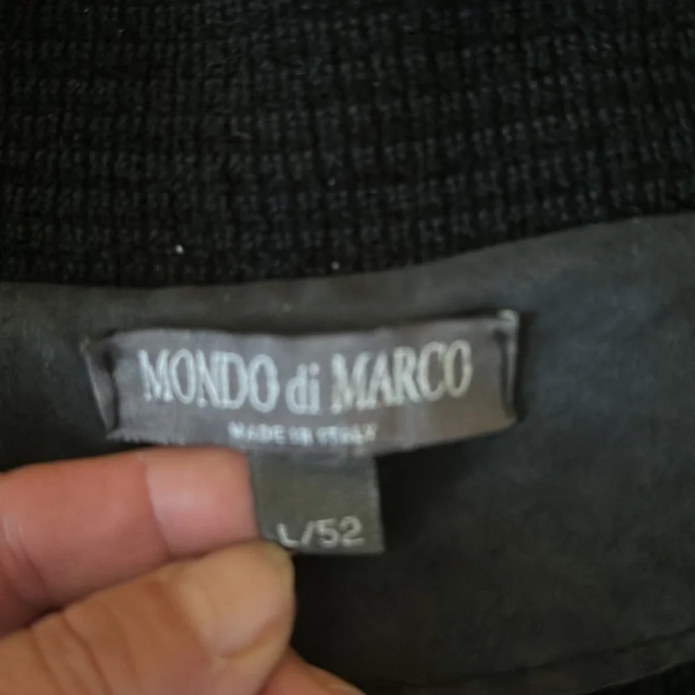 Mondo Di Marco Italian Made Men's Black Suede and Knit Zip Up Jacket size XL